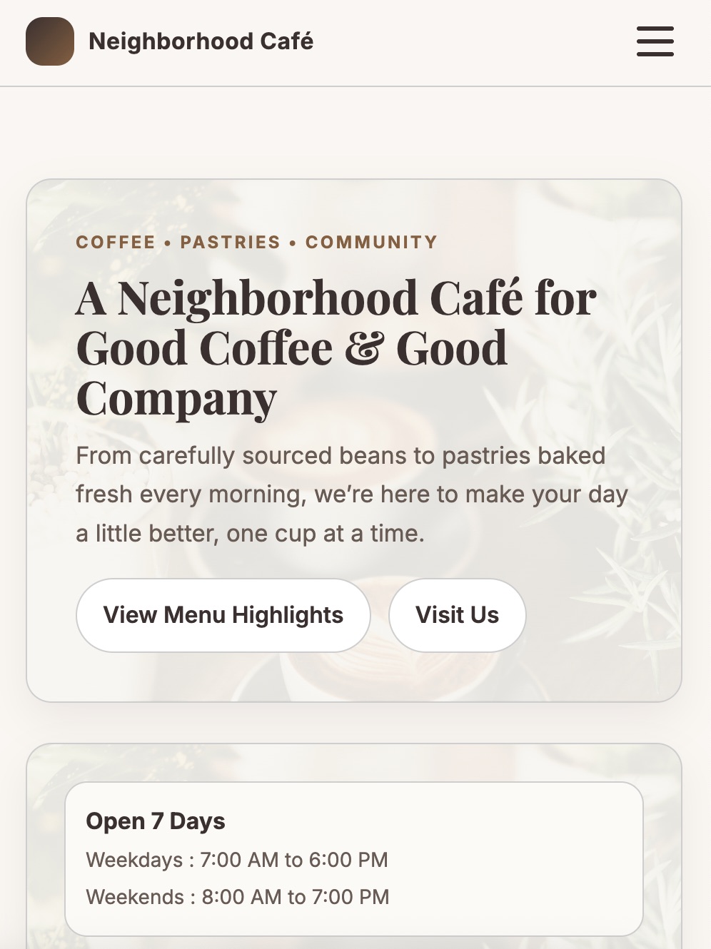 Cafe Standard Mobile