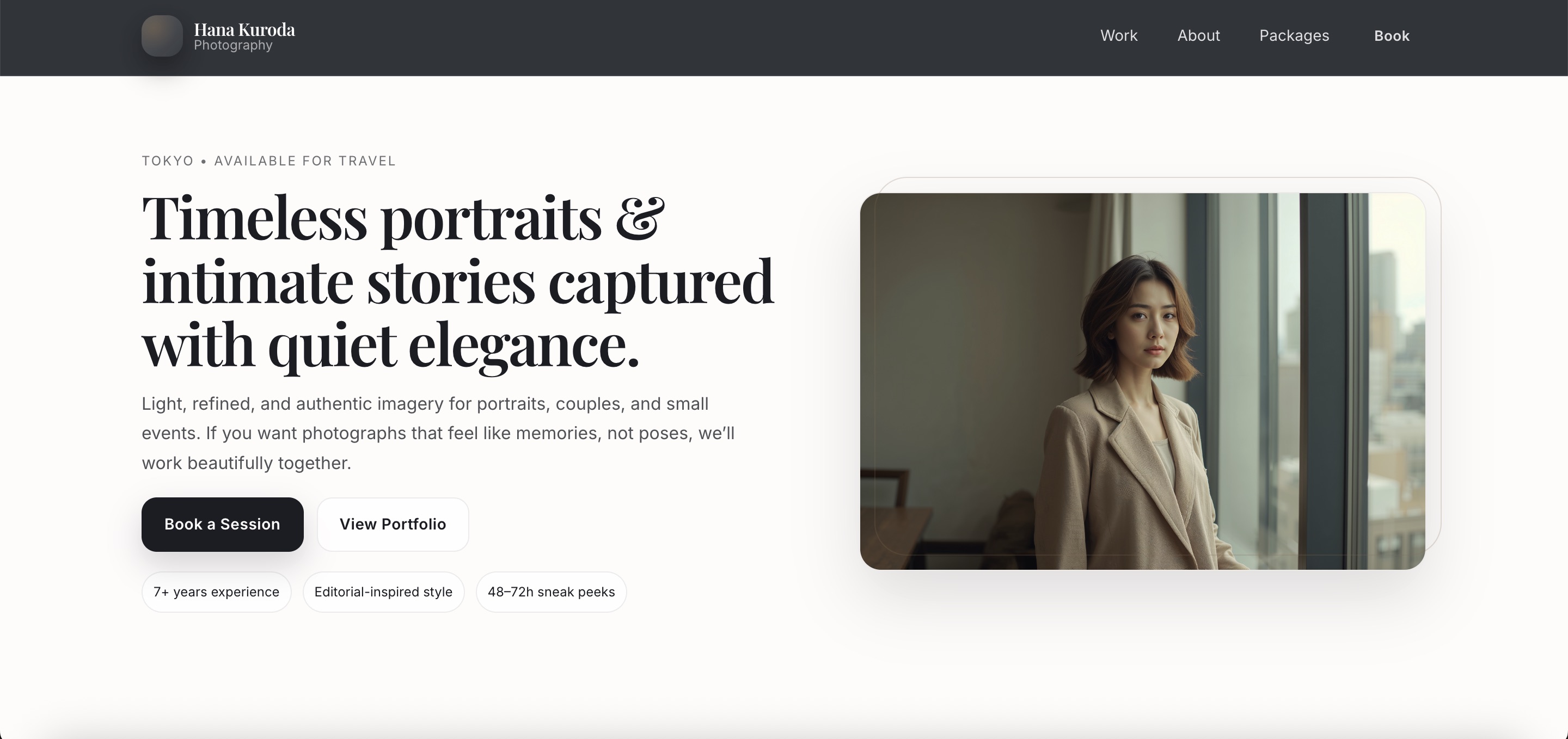 Photographer Basic desktop demo preview